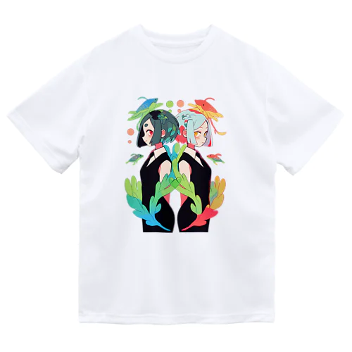 海の生物の擬人化 ドライTシャツ