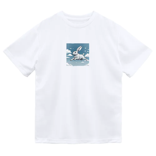 空飛ぶウサギ ドライTシャツ