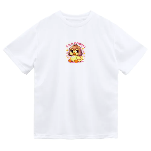 鴨さん。かわいい動物が「おはよう」の挨拶 Dry T-Shirt