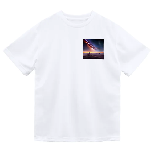 煌めく星空の下の鹿 Dry T-Shirt