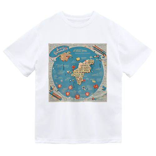 世界名言地図 Dry T-Shirt