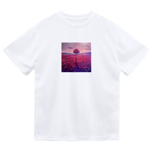 深紅の夕焼けに染まる風景　BLUE PLUM  691 Dry T-Shirt