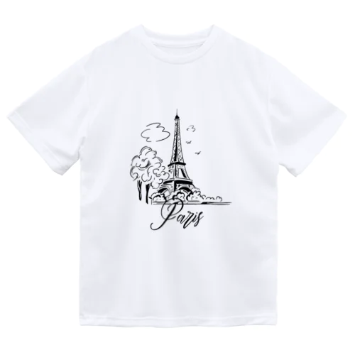 【旅行シリーズ】パリ/エッフェル塔2 ドライTシャツ