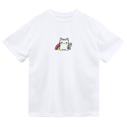 虹のねこ ドライTシャツ