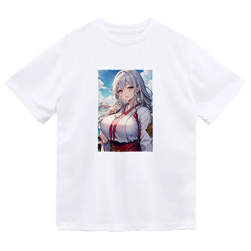 巫女姿のママ ドライTシャツ