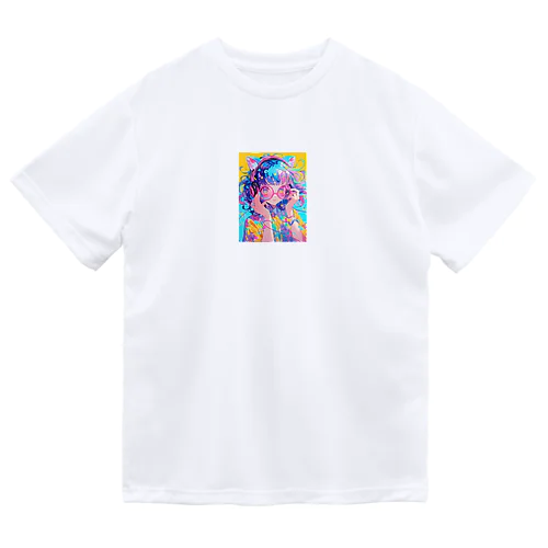 メガネの可愛い女の子のキャラクター Dry T-Shirt