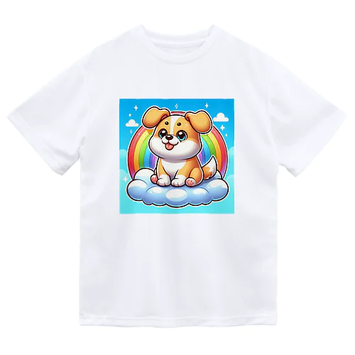 雲に乗った犬 ドライTシャツ