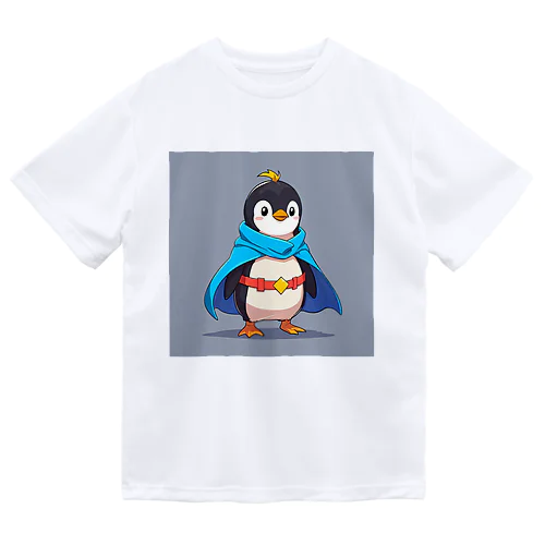 スーパーヒーローのマントを着たかわいいペンギン ドライTシャツ