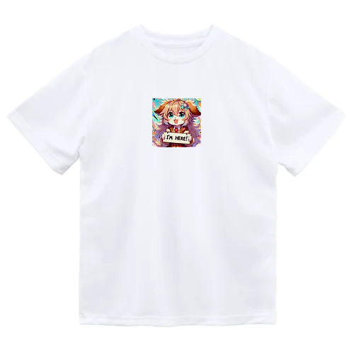 犬 ワンコ カワイイ絵 ドライTシャツ