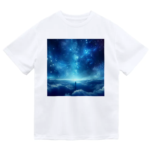 夜の星空雲の上 ドライTシャツ