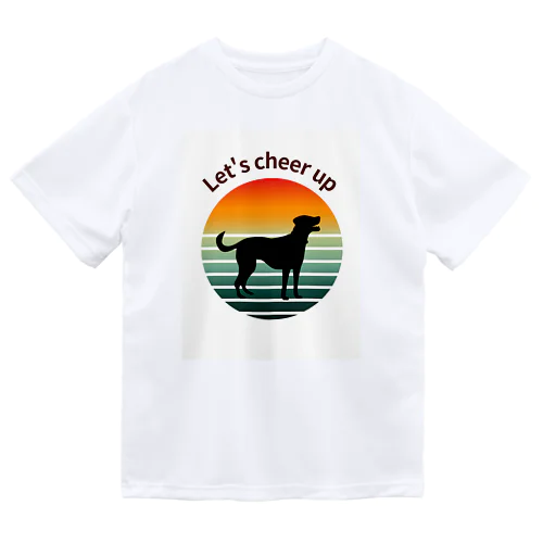 犬のシルエットプリント Dry T-Shirt