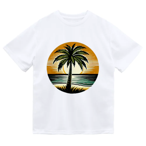 パームツリーと夕陽 Dry T-Shirt