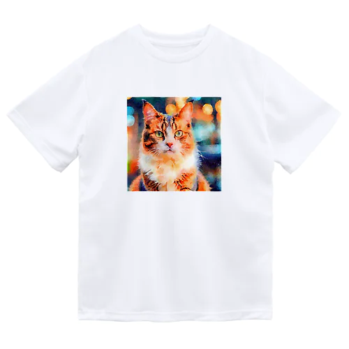 猫の水彩画/キジトラねこのイラスト Dry T-Shirt