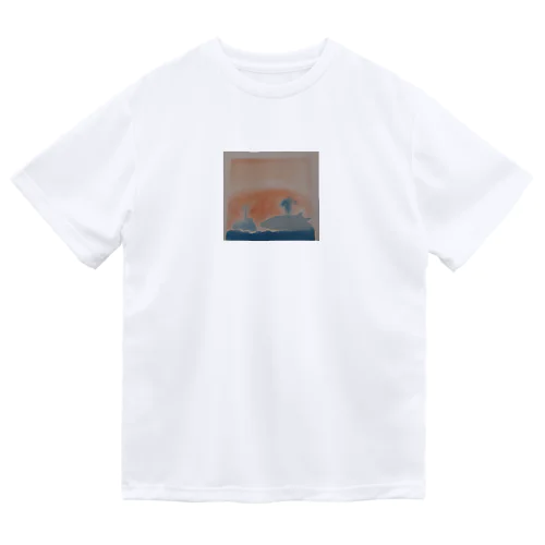 やさしいクジラの親子 ドライTシャツ