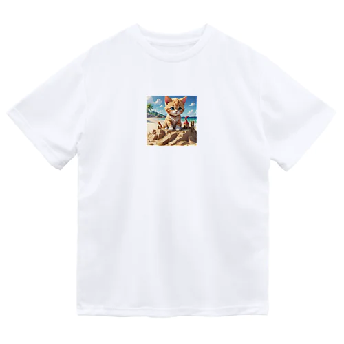 砂の城で遊ぶ猫 Dry T-Shirt