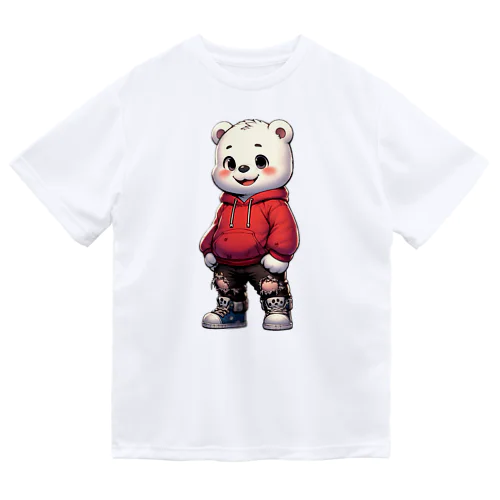 パーカーを着たシロクマ少年 ドライTシャツ