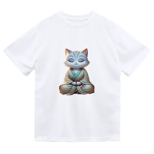 瞑想している猫菩薩 Dry T-Shirt