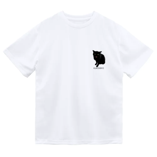 黒猫① ドライTシャツ