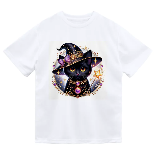 黒猫の魔法使い ドライTシャツ