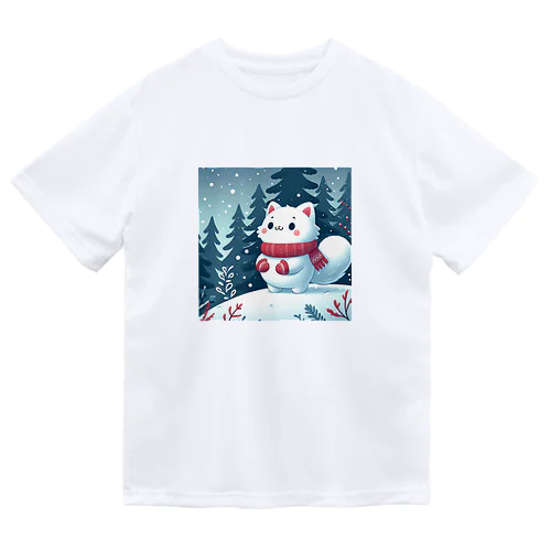 雪ねこ ドライTシャツ