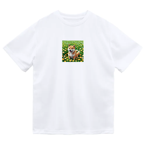 お花畑と柴犬 Dry T-Shirt