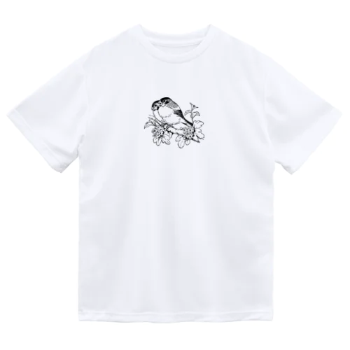 丸々とした小鳥　ラインアート Dry T-Shirt