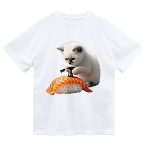 【炙りサーモン】寿司職人猫🐱 ドライTシャツ