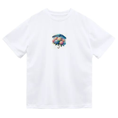 傘と紫陽花 Dry T-Shirt