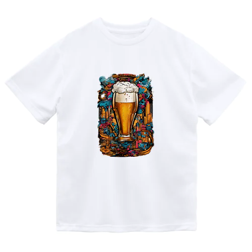 生ビール　デザインTシャツ　アート　グラフィック ドライTシャツ