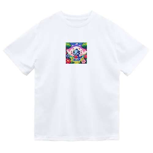 ピクセルアート 恐竜の子ども ドライTシャツ