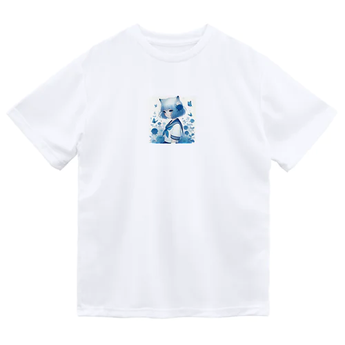 青薔薇と蝶 Dry T-Shirt