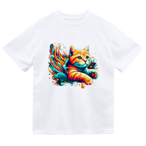 飛び出す猫 Dry T-Shirt