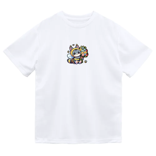 花束きぐるみネコ Dry T-Shirt