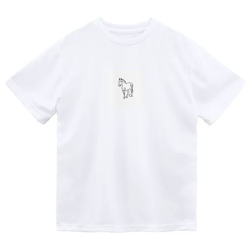 ラインアート　恐竜 Dry T-Shirt