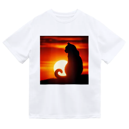 夕日と猫 Dry T-Shirt