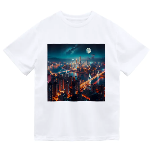 月夜に輝く未来都市 Dry T-Shirt