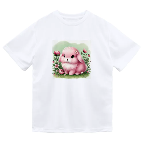 耳たれキュートなもふもふうさちゃん（ピンク） Dry T-Shirt