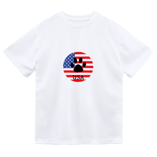 USA/Dog paw Dry T-Shirt