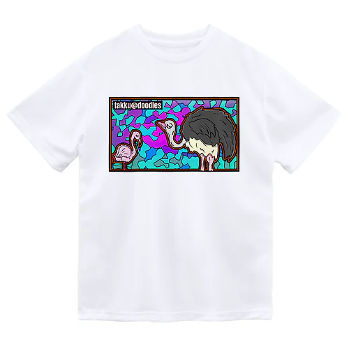 ダチョウとフラミンゴ Dry T-Shirt