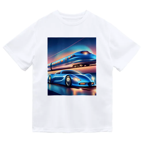 青い車と新幹線 Dry T-Shirt
