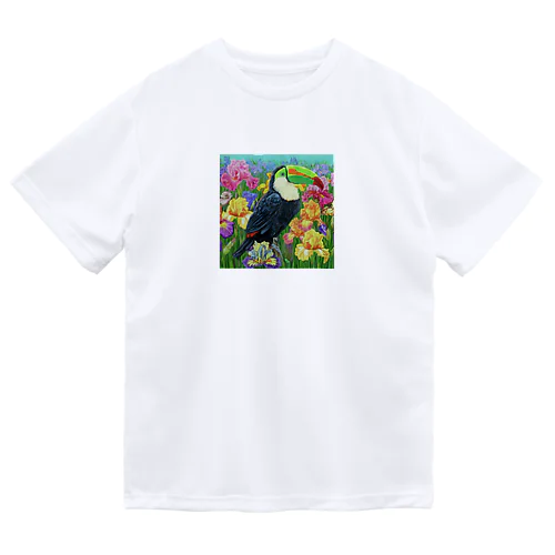 オニオオハシとあやめの花 Dry T-Shirt