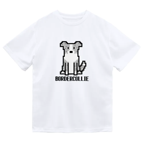 ドット絵　折れ耳ボーダーコリー(BM) ドライTシャツ