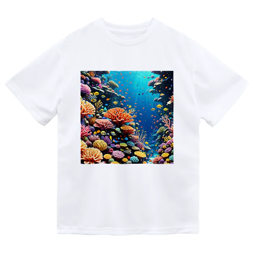 蒼いサンゴ礁 ドライTシャツ