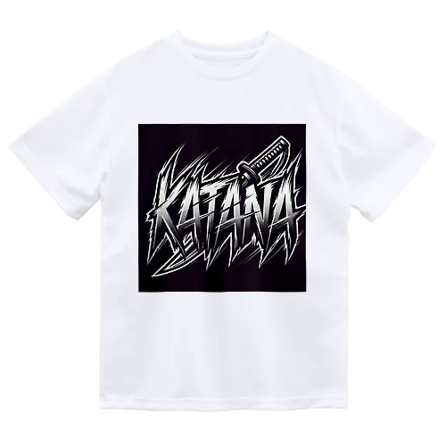 鋭利な刃の迫力を表現した「KATANA」ロゴデザイン ドライTシャツ