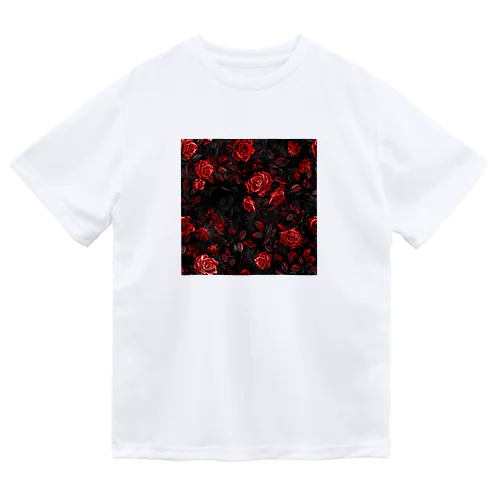 イラスト　深紅の美しい薔薇　3 Dry T-Shirt