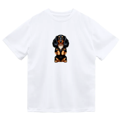 長毛ダックスフンド（ちんちんポーズ） Dry T-Shirt