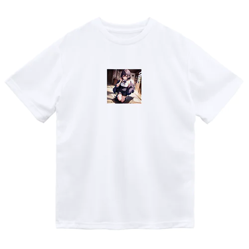 00181-Anime girl with purple hair and blue eyes Dry T-Shirt