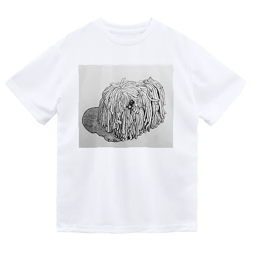 かしこいプーリー犬が振り向いた。puli illustration  Dry T-Shirt