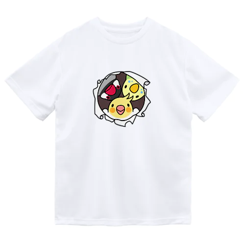 なかよしインコ【まめるりはことり】 ドライTシャツ