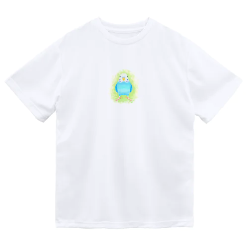 ほんわかセキセイインコ　ブルー【まめるりはことり】 ドライTシャツ